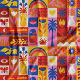 Floral Kingfisher Bird Printed Fabric Material Online